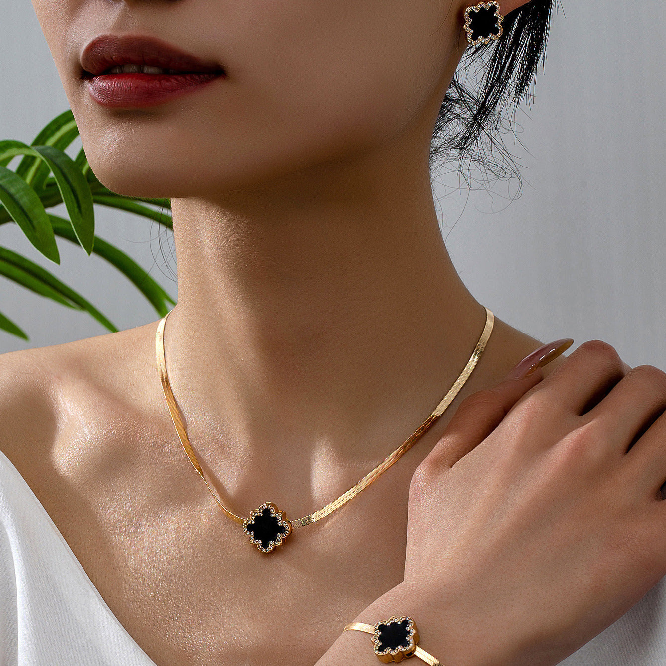 Drip Glazed Square Retro Simple Luxury Stylish Elegant Ear Jewelry Set