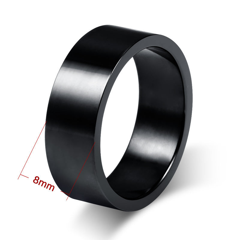 Women's & Men's Titanium Steel Gold Simple Glossy Stainless Rings