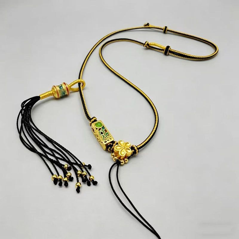 Style Tibet Beads Handmade Braided Rope Beeswax Amulet Bracelet