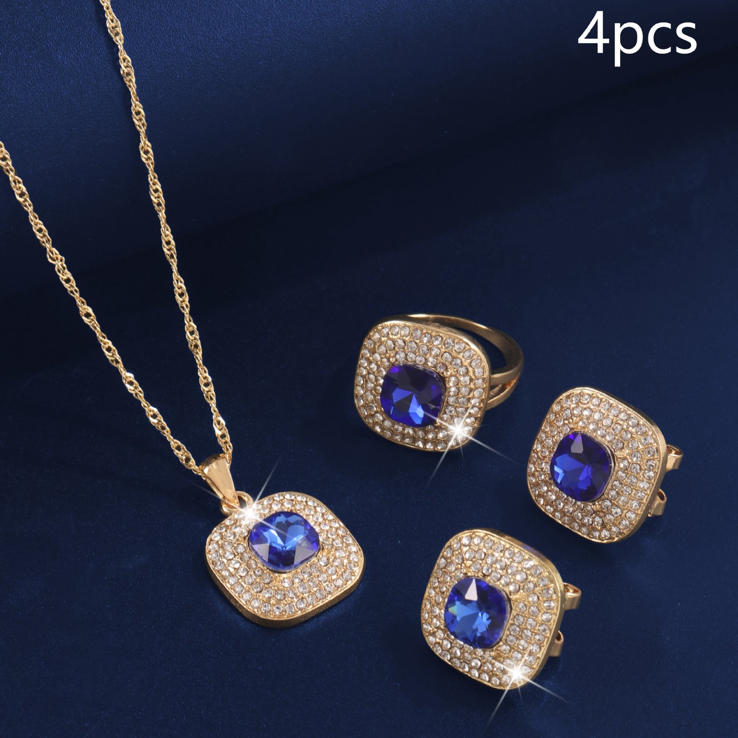 Charming Matching Watch Ruby Three-piece Retro Jewelry Set