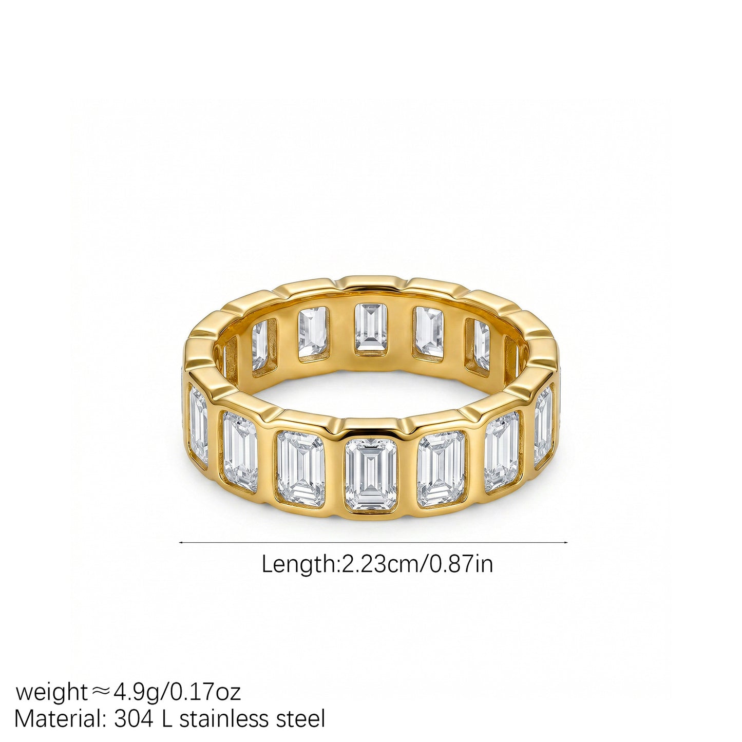 Zircon Stackable Titanium Steel Gold-plated Light Luxury Stacked Rings