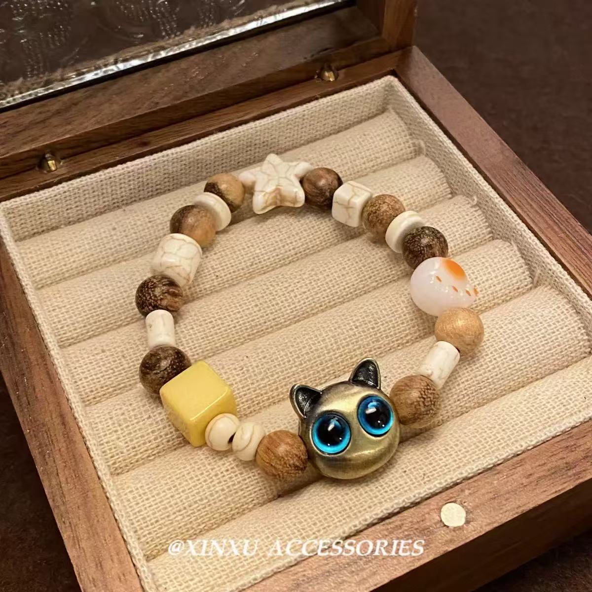 Summer Cute Cartoon Robot Color Beaded Bracelet