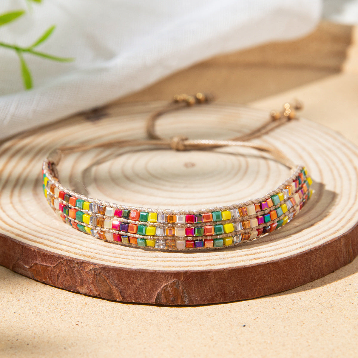 Women's Design Hand-woven Adjustable Bead Carrying Strap Bracelet