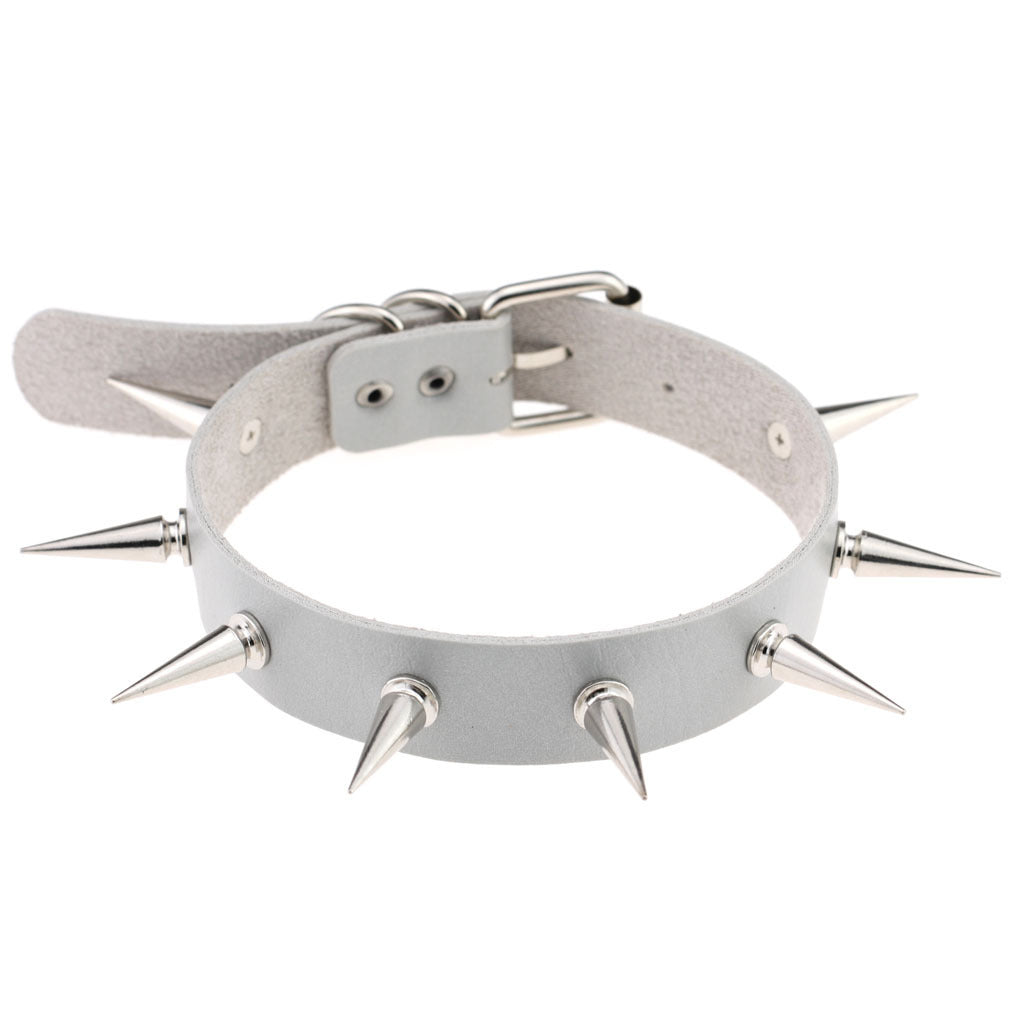 Nightclub Leather Creative Rivet Pointed Nail Collar