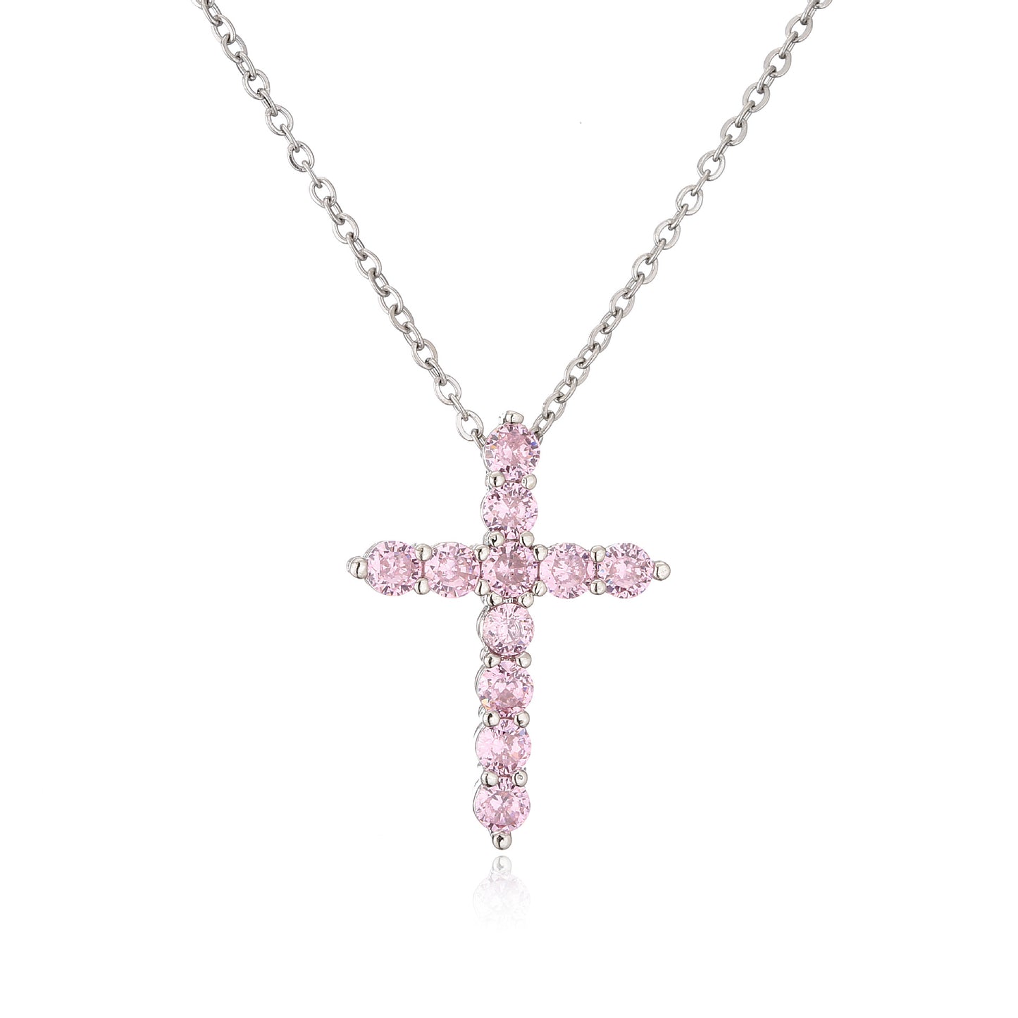 Ornament Micro Inlaid Zircon Cross Religious Necklaces