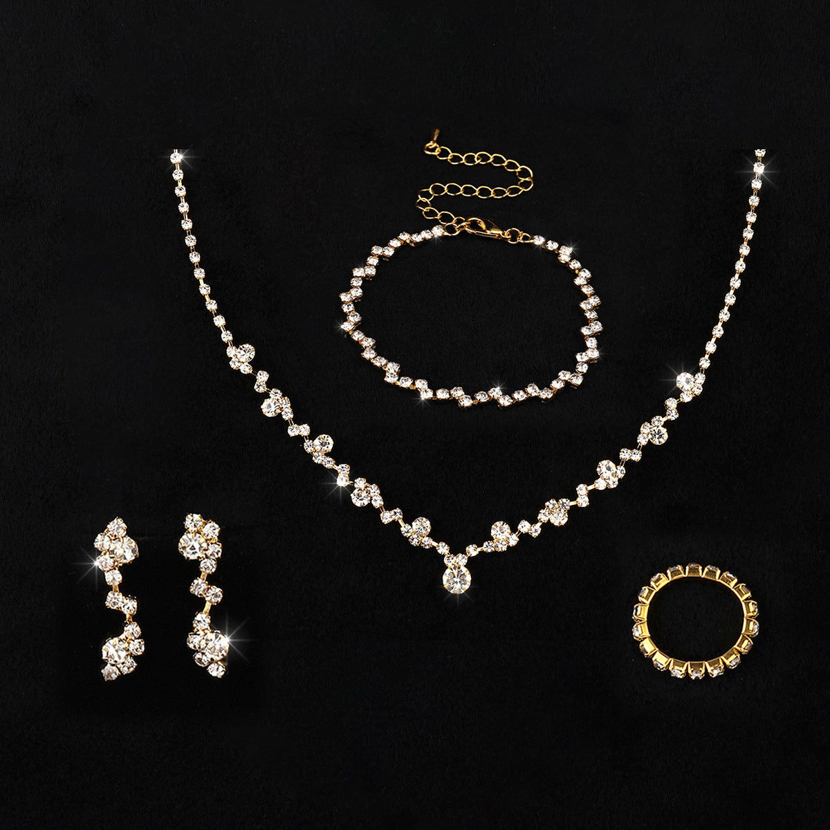Graceful Comfortable Versatile Women's Bridal Three-piece Jewelry Set