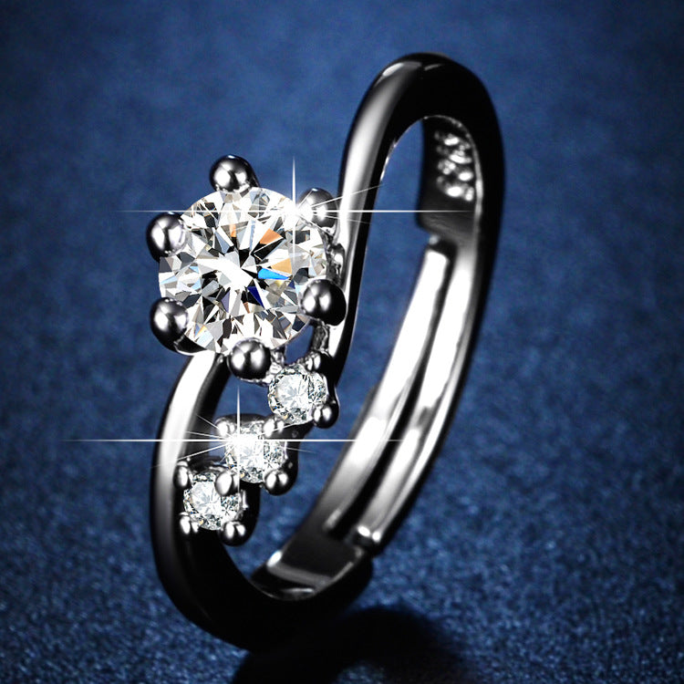 Streaming Imitation Moissanite Eight Hearts Arrows Female Karat Classic Rings