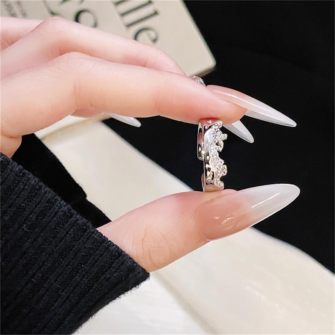 Simple Elegant Starry Bead Female Cool High Sense Ring