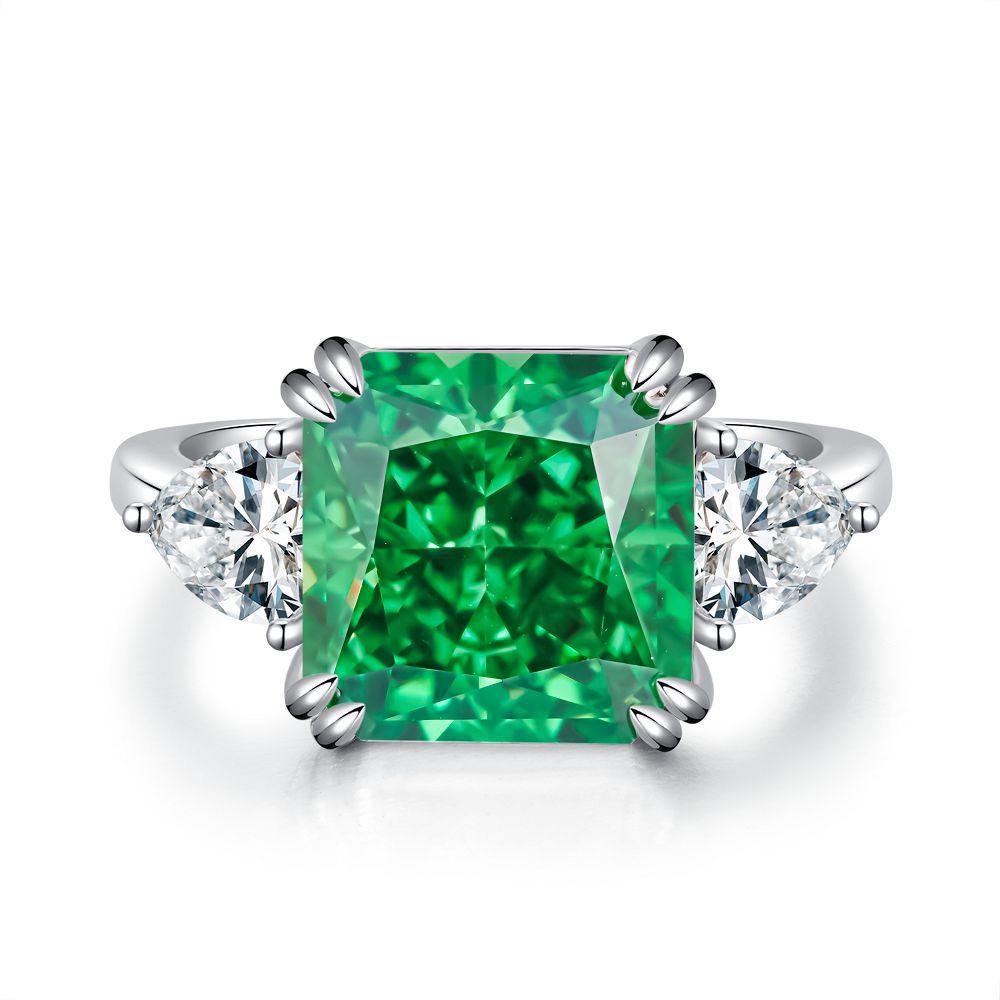 Female Emerald Green Karat High Support Carbon Rings