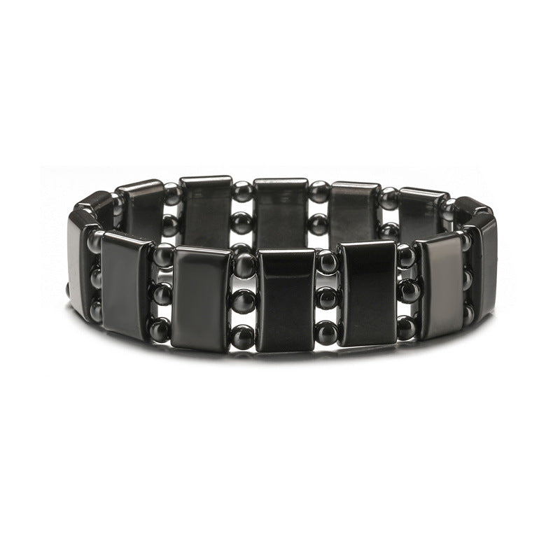 Men's Haematite Elastic String Retro Personalized Beaded Bracelets