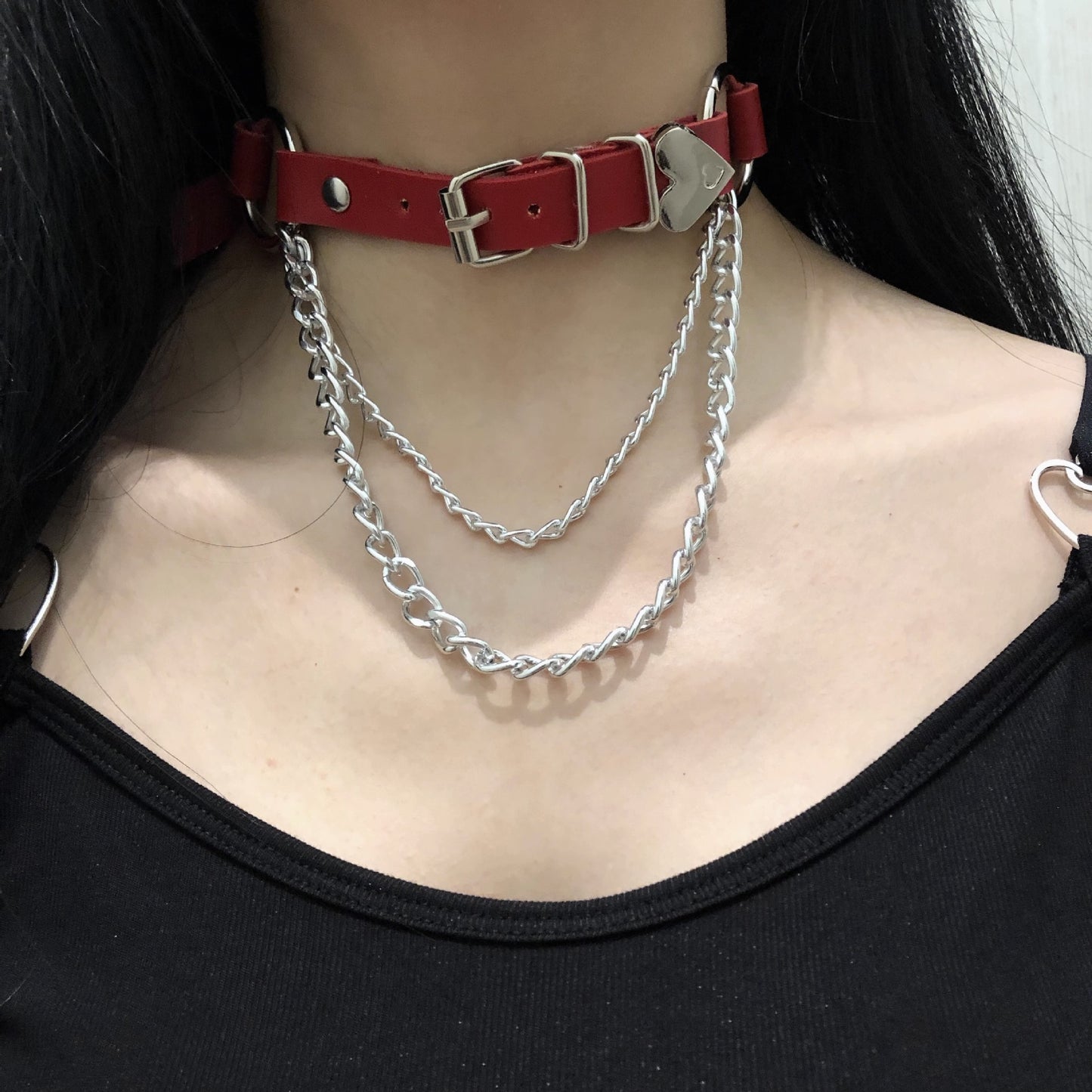 Size Leather Dark Punk Rock Niche Asian Culture Collar
