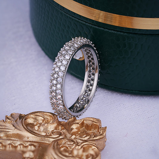 Full Rhinestone Zircon Circle Female Fashion Rings