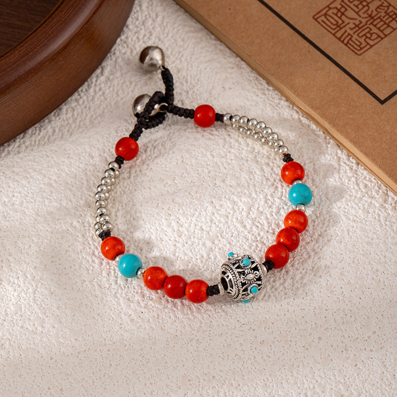 Colorful Turquoise Retro Artistic Personality Nepal Creative Crafts Braid Bracelet