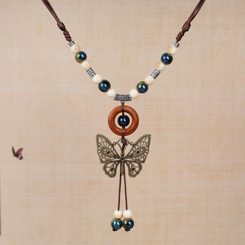 Chinese Ethnic Style Butterfly Niche Ancient Necklaces