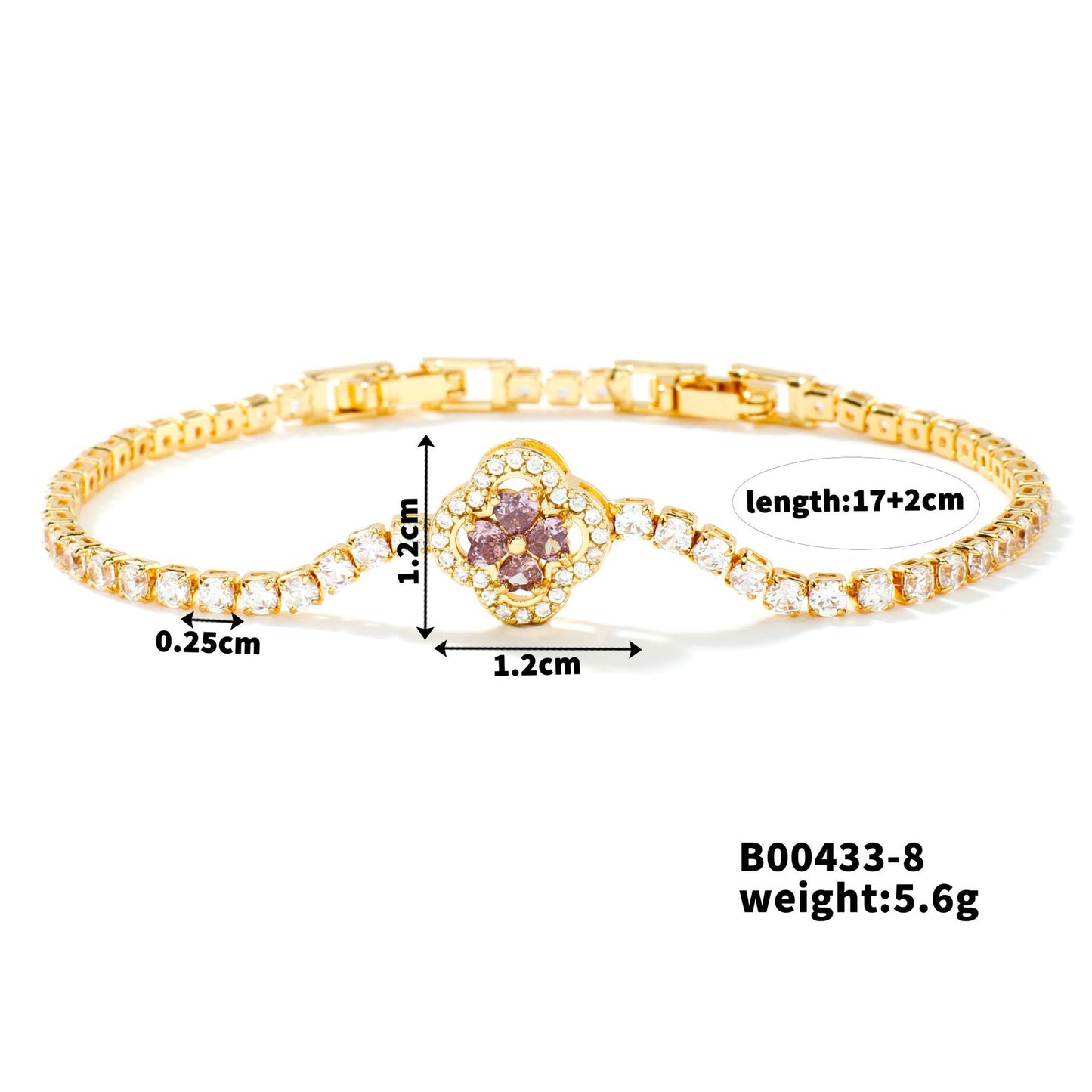 Zircon Clover Female Sweet High Sense Bracelets