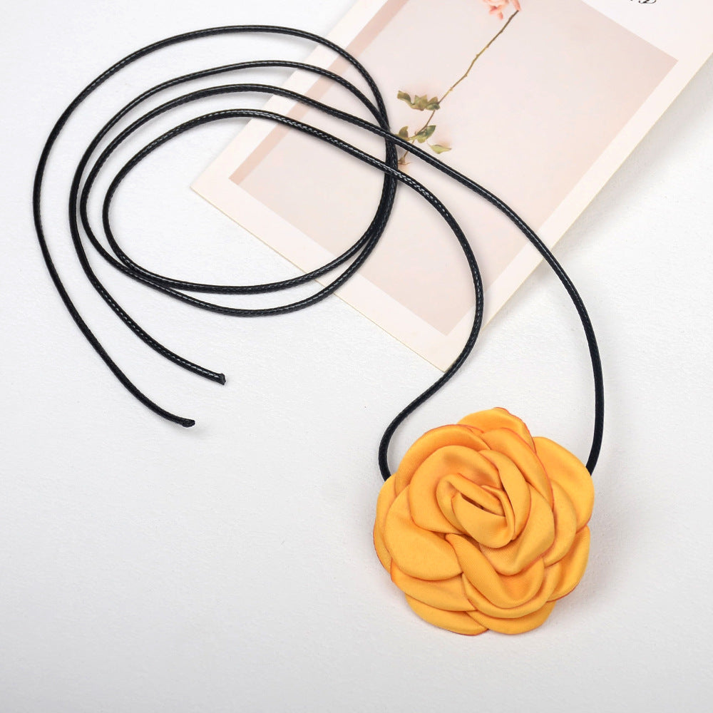 Camellia Rose Flower Sweet Three-dimensional Waist Necklaces