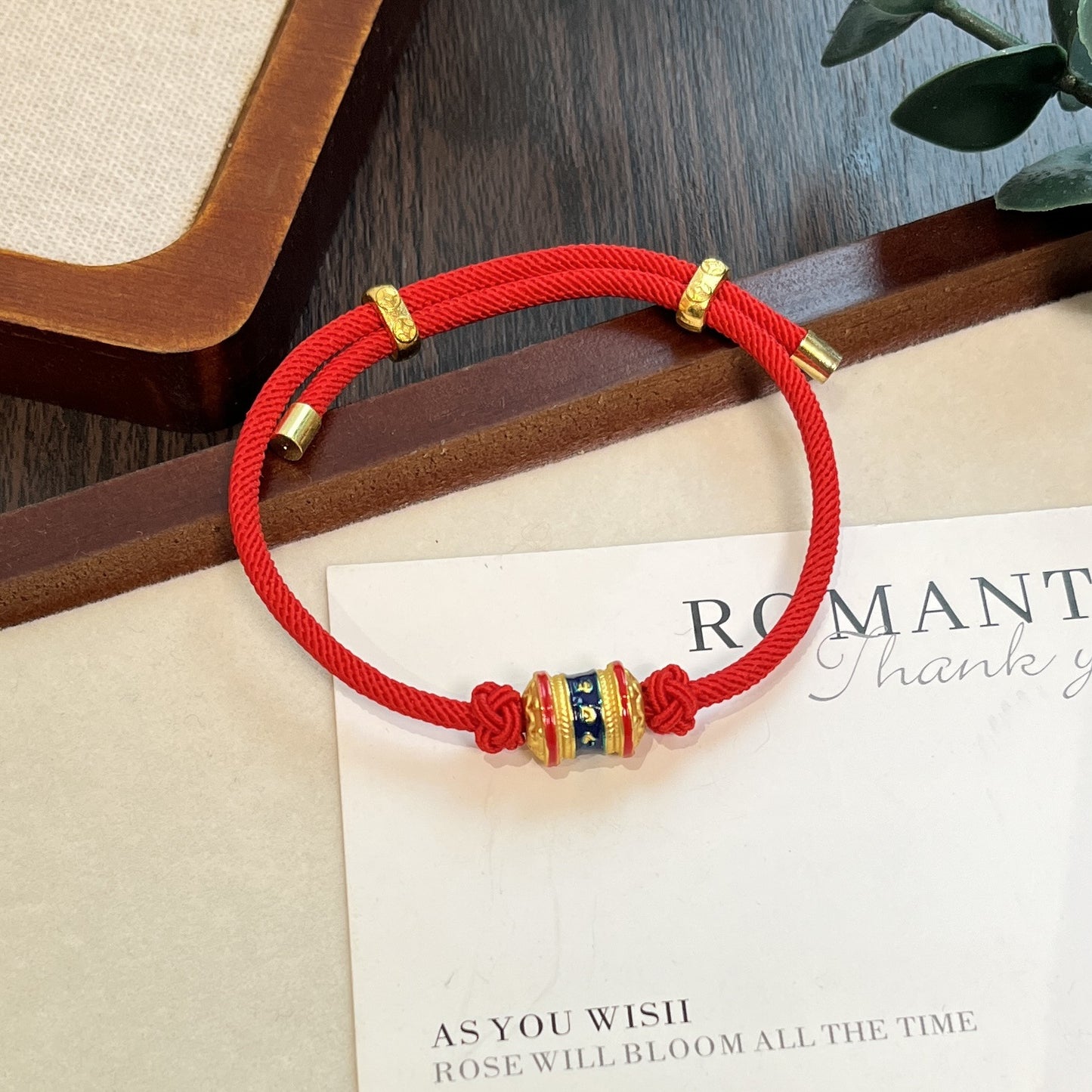 Red Rope Female Life Lucky Beads Alluvial Gold Woven Hand Bracelets