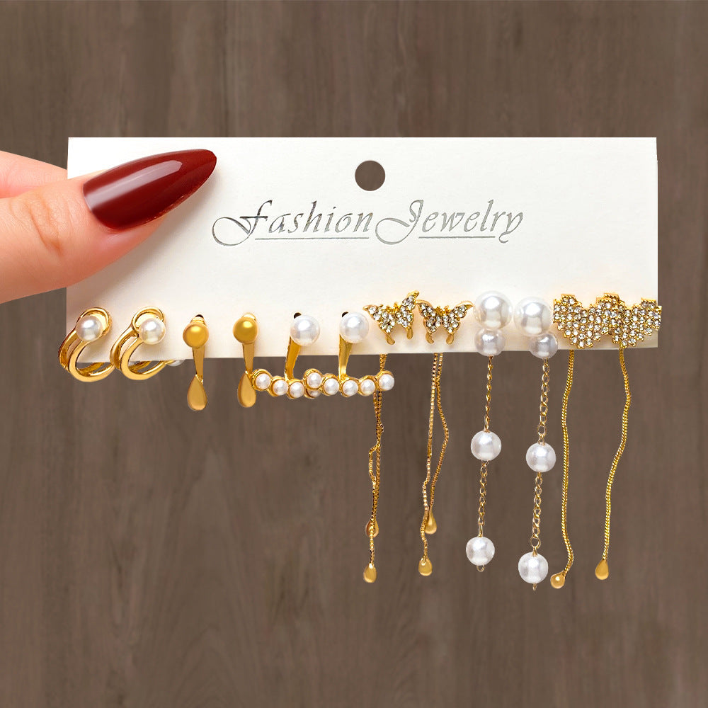 Clearance Swing Vintage Pearl High-grade Ear Female Earrings