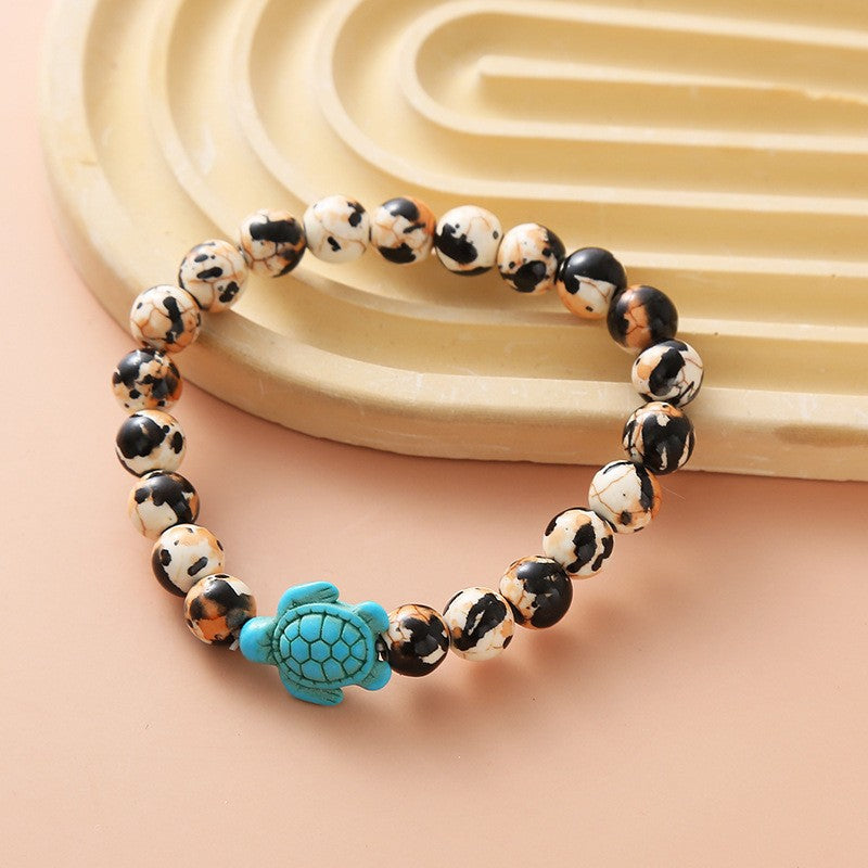 Women's Hand Cross Color Wooden Bead Beaded Bracelet