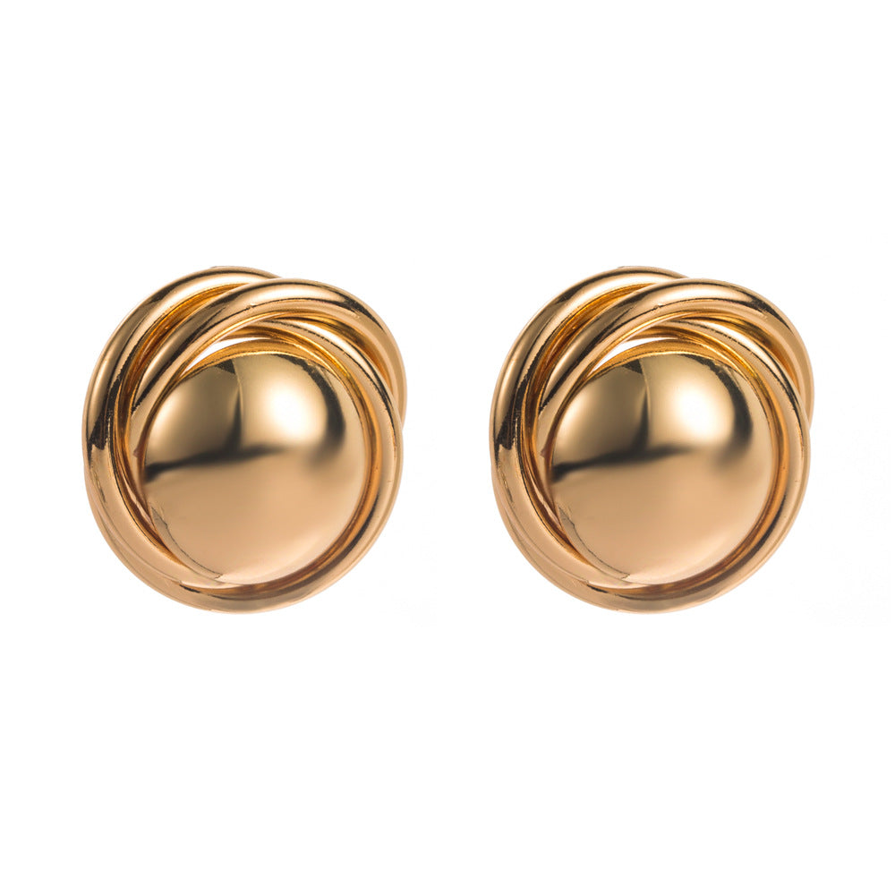 Cool Style Simple Generous Geometric Round Ear Earrings