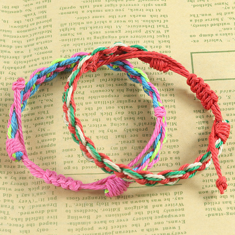 Color Dopamine Waterproof Wax Line Carrying Strap Bracelets