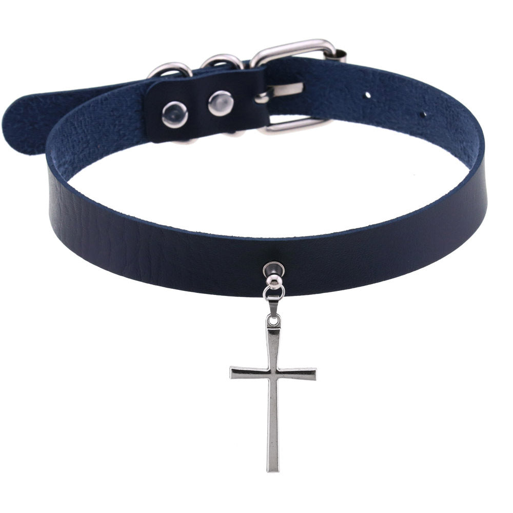 Hip Hop Punk Exquisite Cross Short Collar