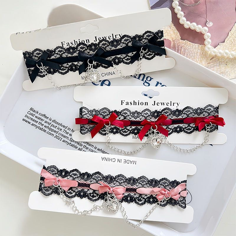 Lace Edge Love Female Black Minority Fashion Personality Collar