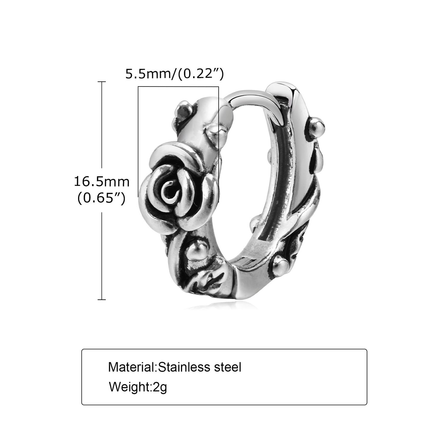Men's Personality Fashion Retro Stainless Steel Ear Earrings