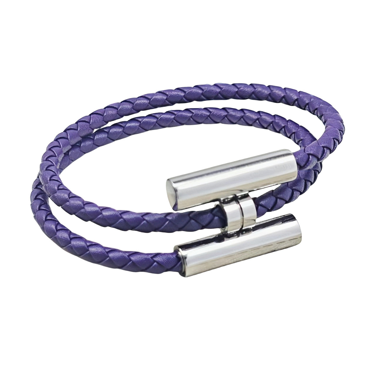 Women's & Men's Steel Leather Rope Woven Hand Strap Bracelets