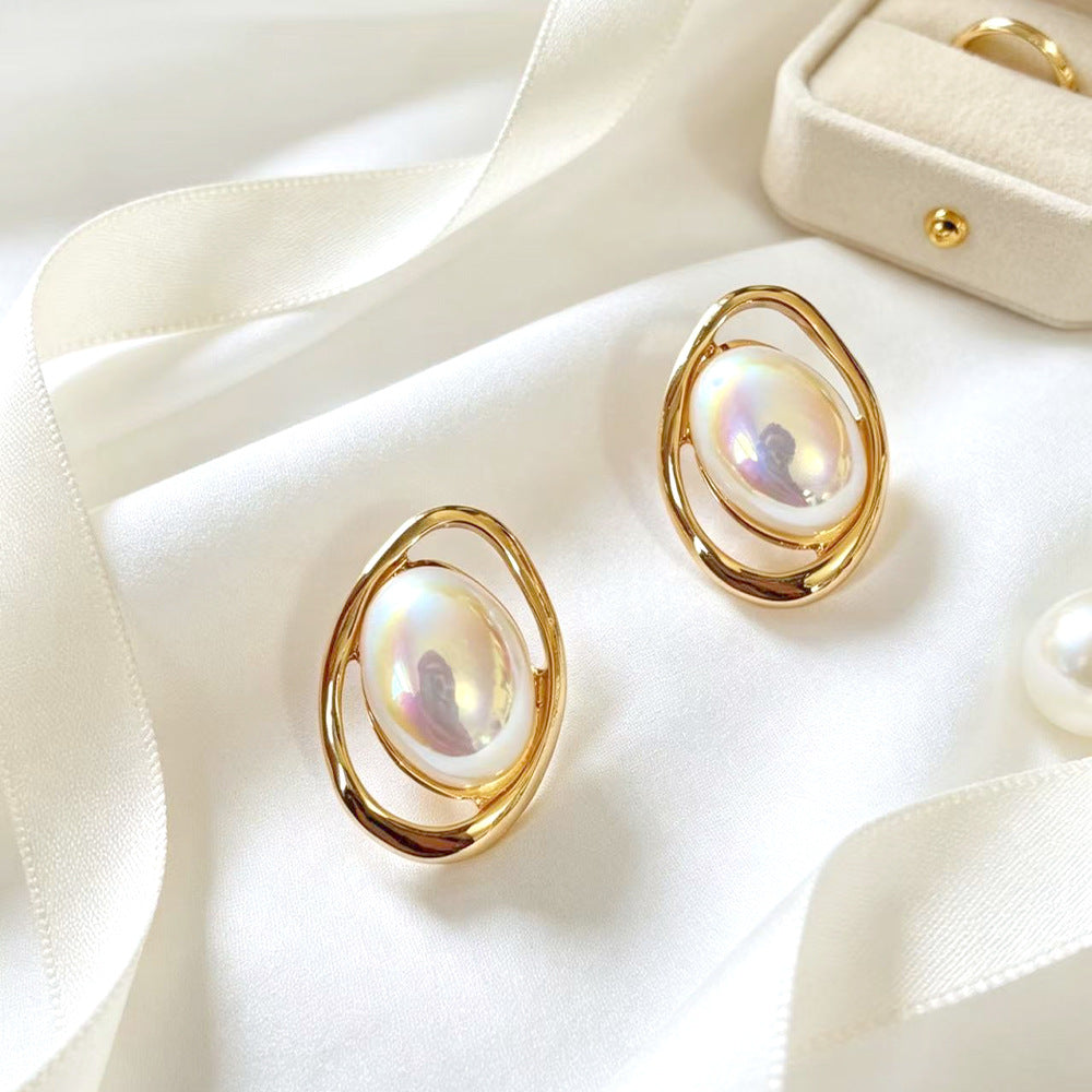 Women's Colorful Pearl Retro Elegant High Sense Simple Rings