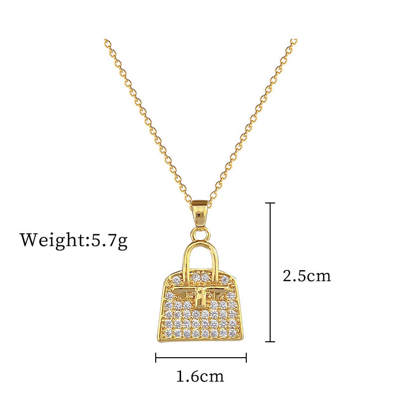 Steel Lucky Female Copper Micro Inlay Real Gold Plating Necklaces