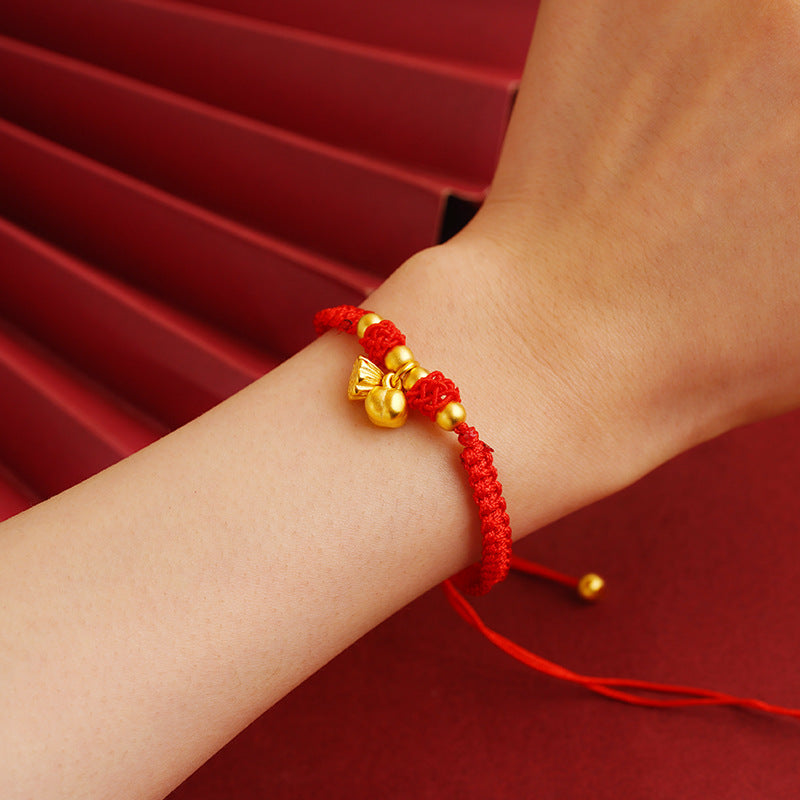 Women's Chinese Style Bamboo Joint Placer Gold Bracelets