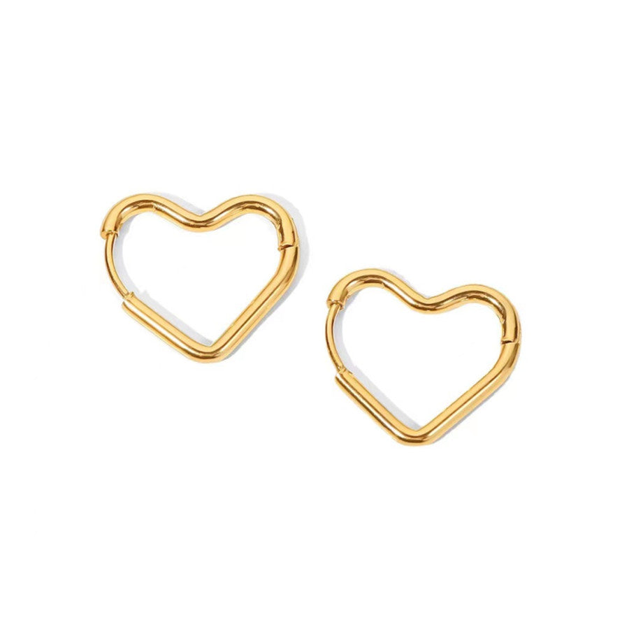 Women's Heart Shape Simple Peach Geometric French Earrings