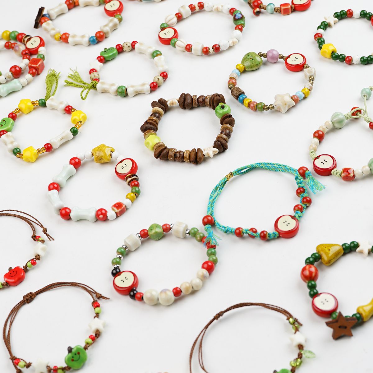 Safe Christmas Ceramic Apple Paradise Couple Bracelets