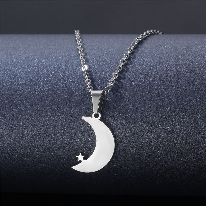 Stainless Steel Cut Hollow Geometry Tag Necklace
