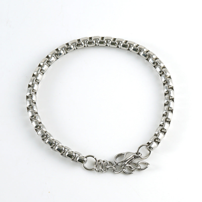 Women's & Men's Jewelry Special Chain Titanium Steel Square Pearl Bracelets