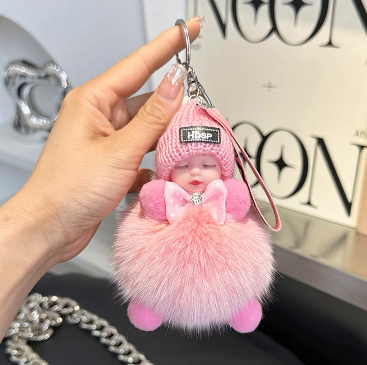 Fox Fur Doll Car Key Decoration Rings