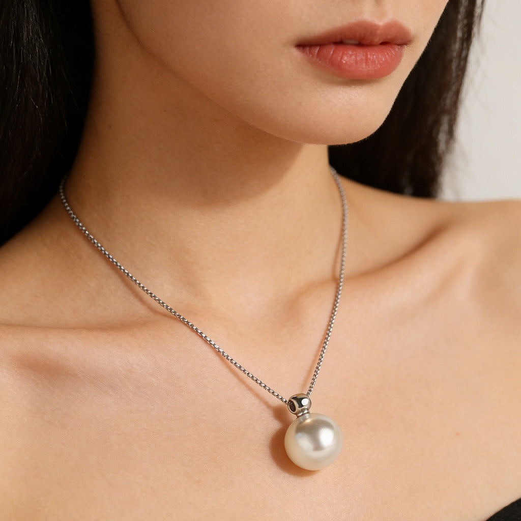 Natural Sterling Sier Pearl Light Luxury Clavicle Chain Niche High-grade Necklace
