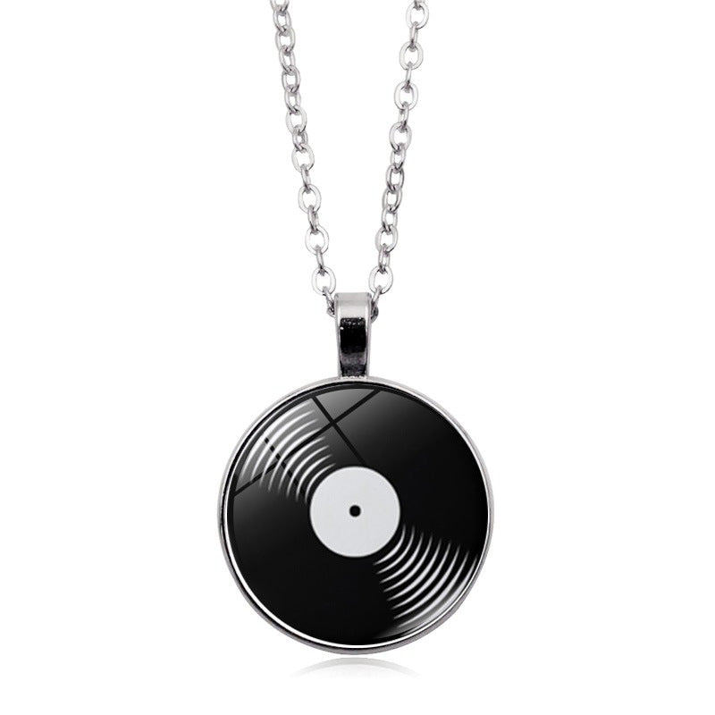 Women's Gramophone Record Pattern Time Stone Fashion Accessories Necklaces