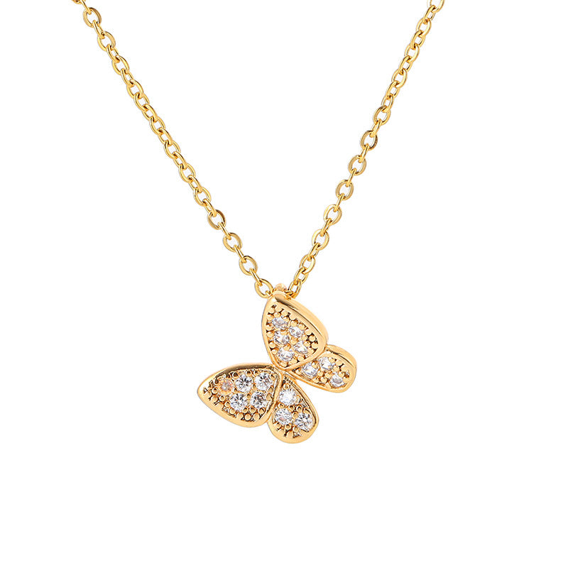Women's Steel Light Luxury Inlaid Zircon Ear Necklaces