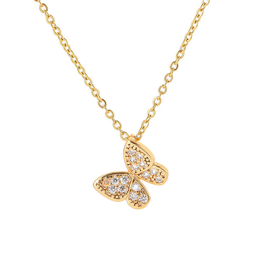 Women's Steel Light Luxury Inlaid Zircon Ear Necklaces