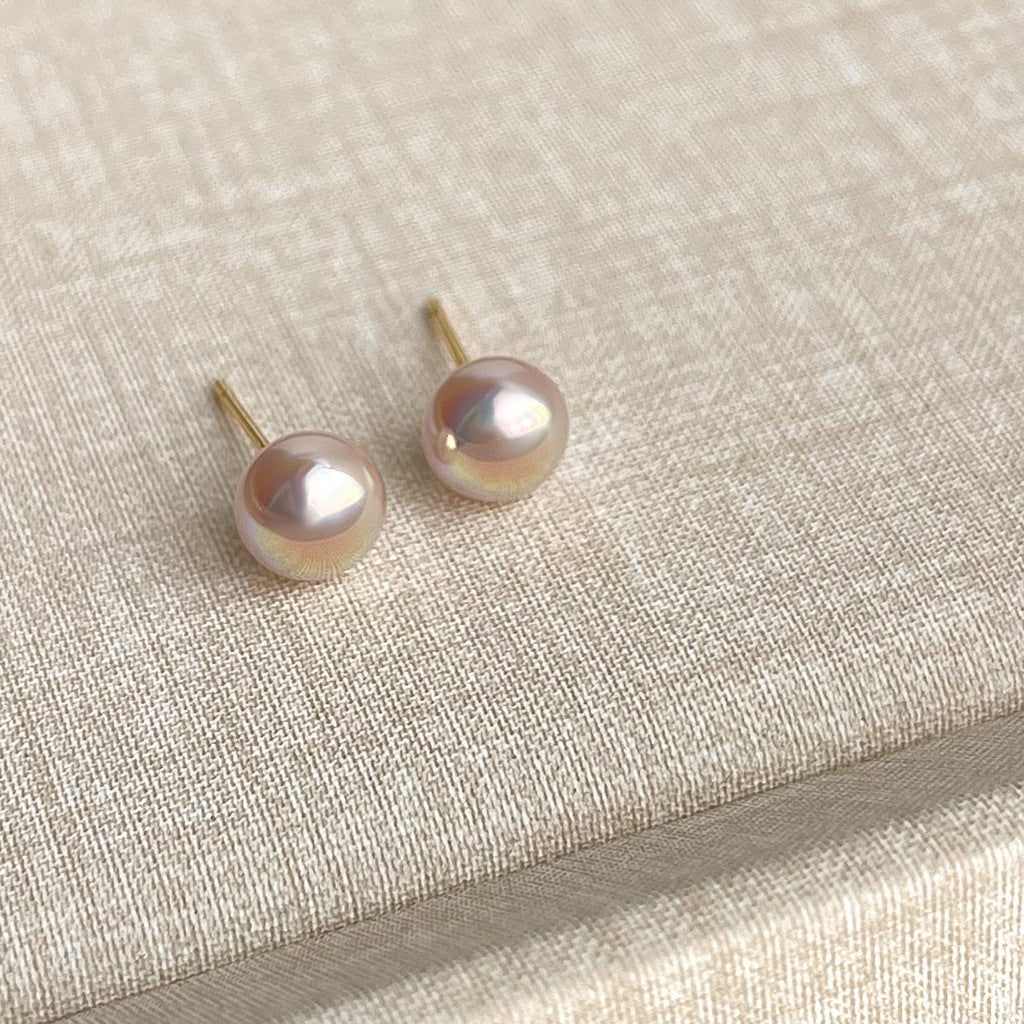 Entry Lux Style Steamed Bread Pearl Earrings