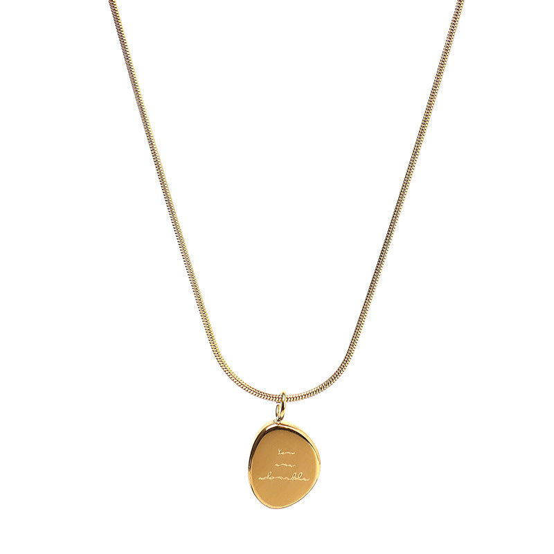 Letter Irregular Round Sweater Chain Simple Dignified Clavicle Female Niche Pendants