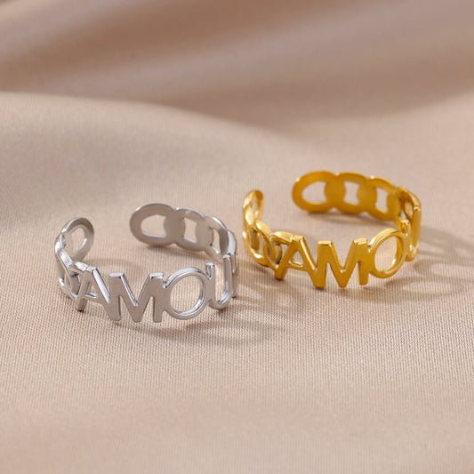 Men's Korean Style Simple Stainless Steel Geometric Rings