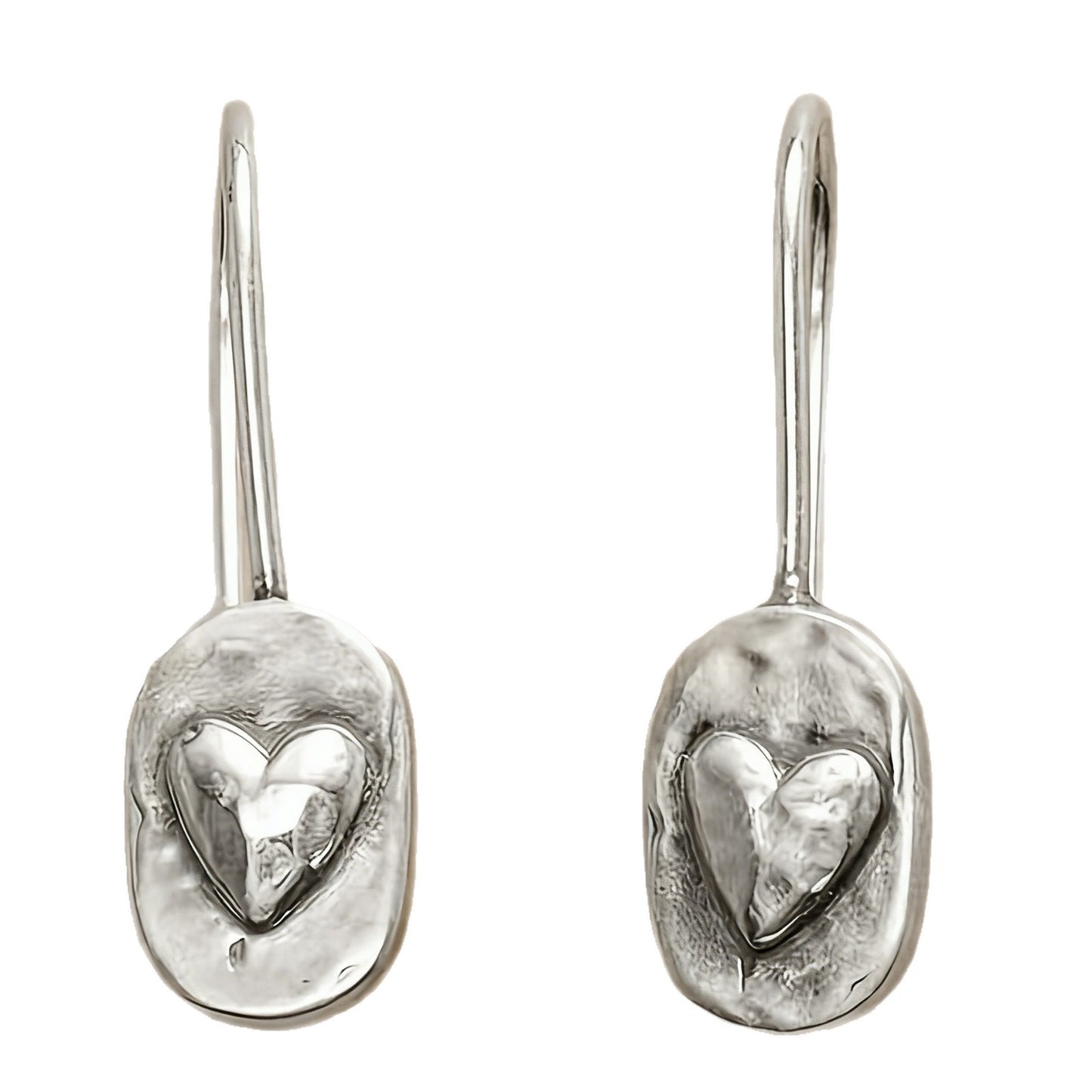 Simple Style Oval Geometric Carved Heart-shaped Earrings