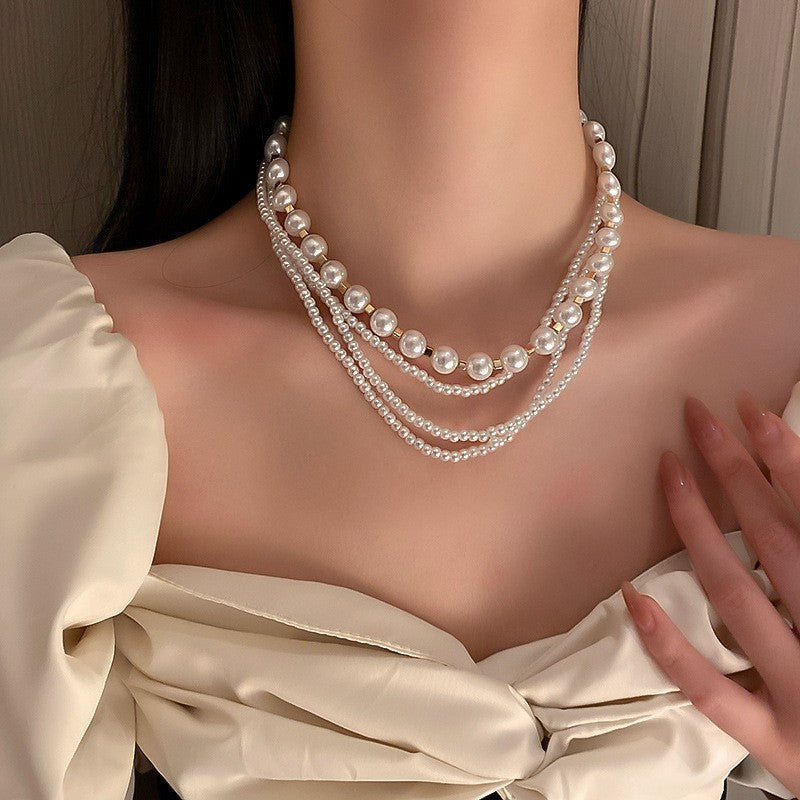 Women's Oversized Pearl Minimalist Design Clavicle Chain Necklaces