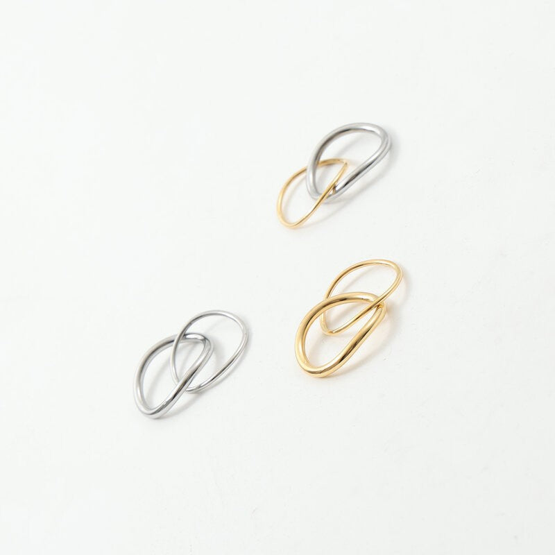 Titanium Steel Gold-plated Simple Temperament Style Abstract Double-line Symmetrical Ring