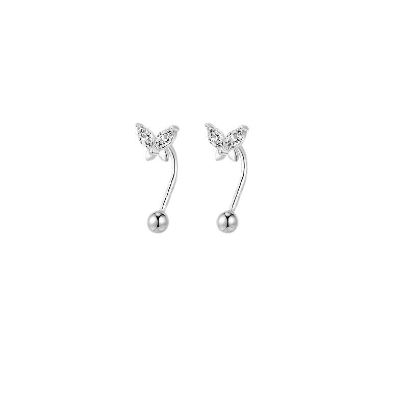 Butterfly Tightening Buckle Elegant Zircon Dancing Screw Beads Ear Hook