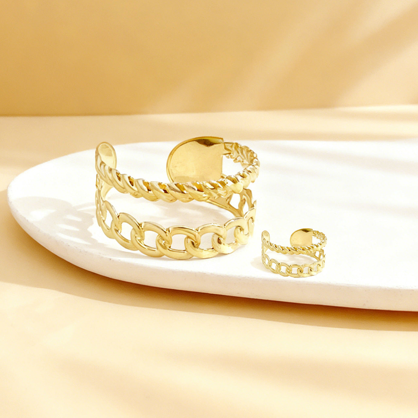 Twist Chain Hollow Out Minority Simple Double Layer Jewelry Set