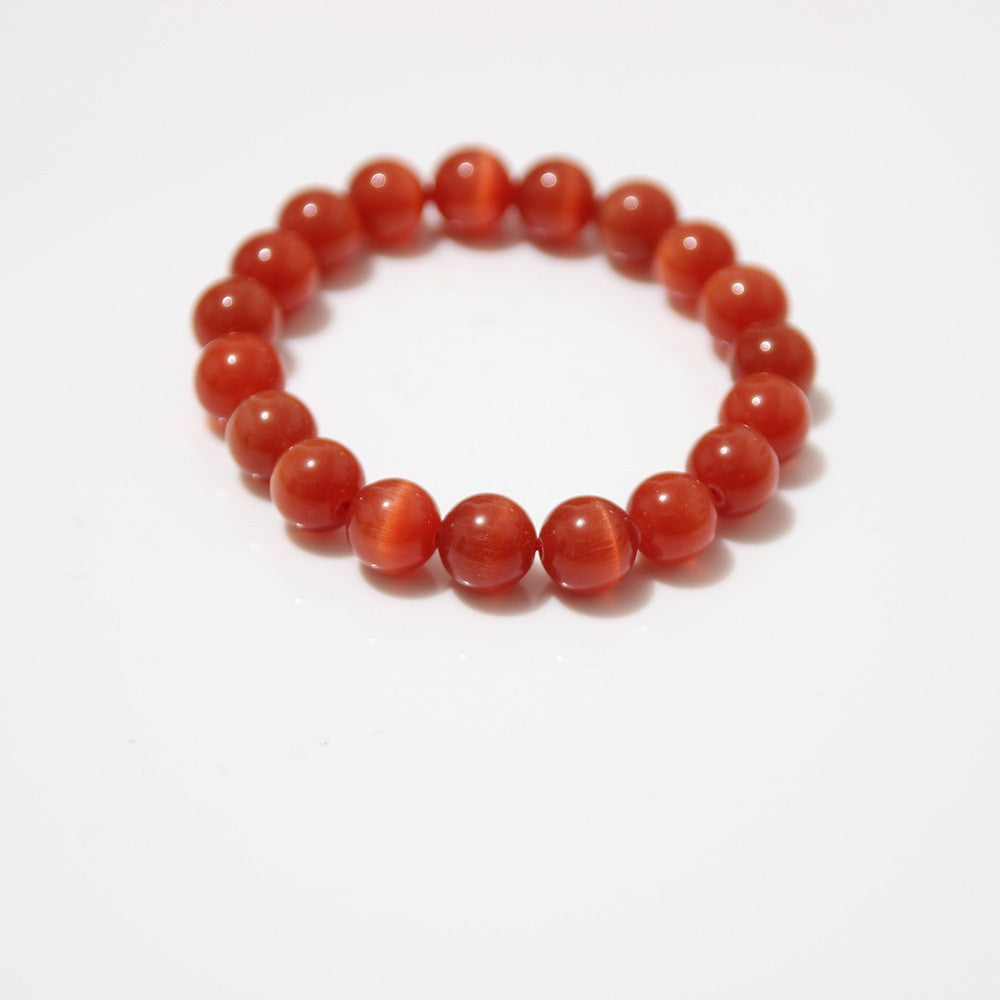 Women's Natural Pink Crystal Agate Tiger Eye Bracelet